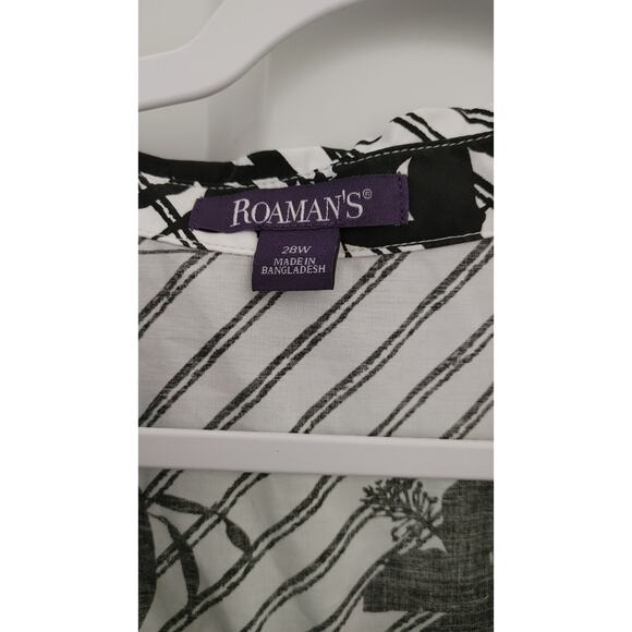 Roaman's Top Blouse Sleeveless Button Front 28W Floral - Picture 2 of 4